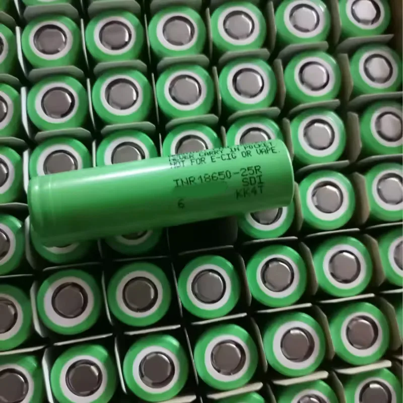 High Quality 25R INR 18650 Battery Rechargeable Li ion Battery 2500mah 20A 3.6V Flat Top 18650 Batteries For Flashlights Camera