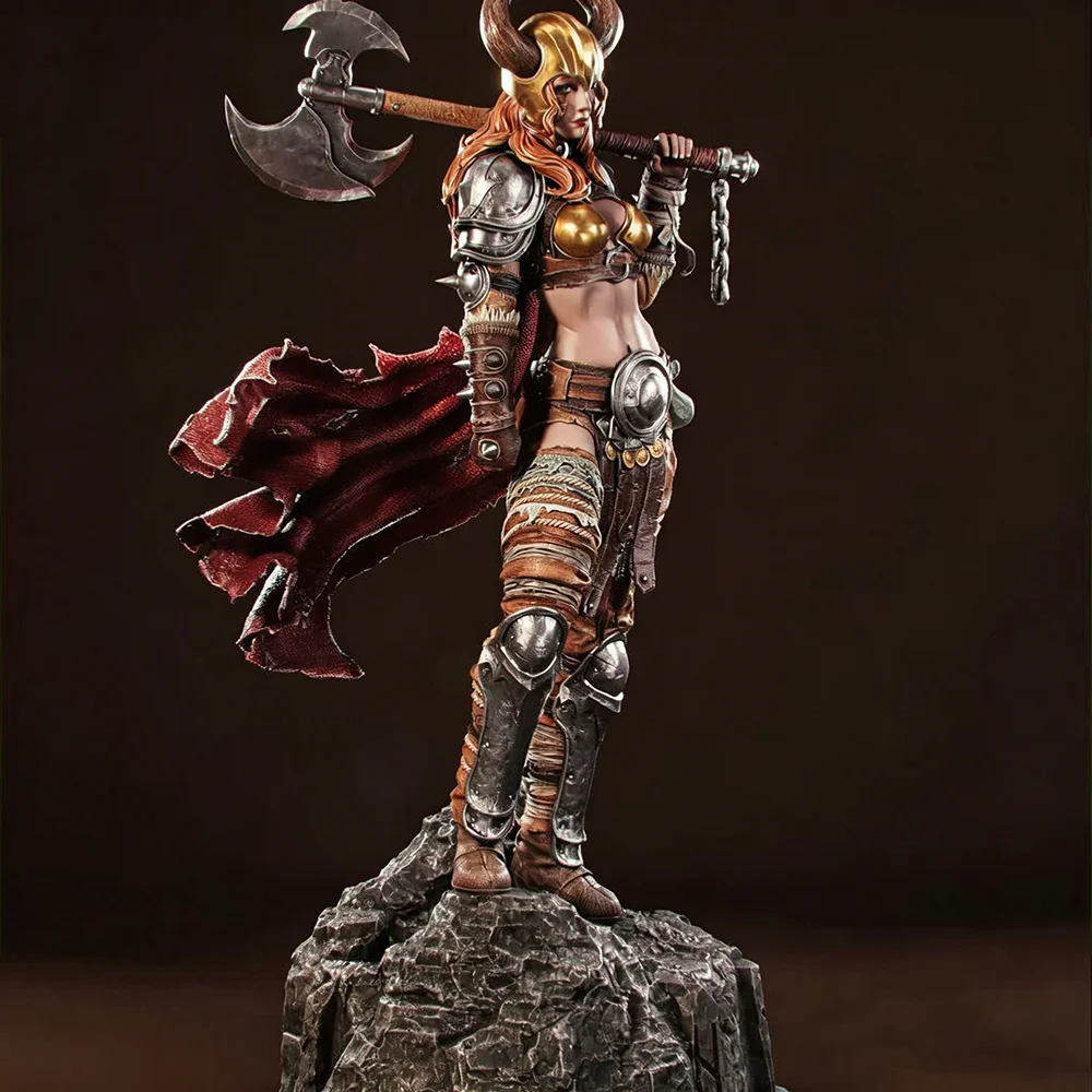 Norse Valkyrie Warrior Solider Sculpture 3D Printed Resin Blank White Model DIY Coloring Model 100mm/120mm/150mm/180mm/210mm