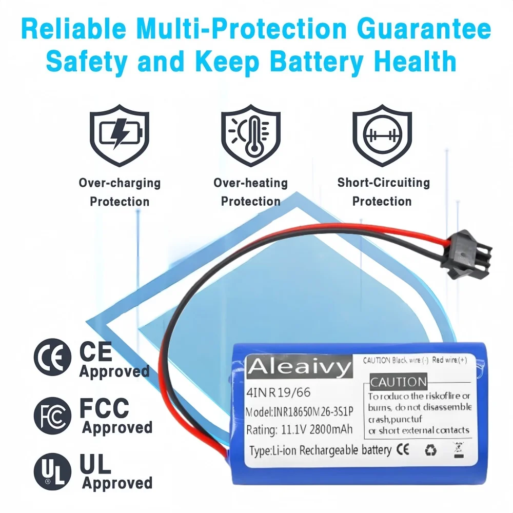 

10.8V/11.1V 3500mAh Li-Ion Battery Compatible for Conga Slim 890 Lefant M501A for Ecovacs CEN330 CEN331 Robotic Vacuum Cleaner