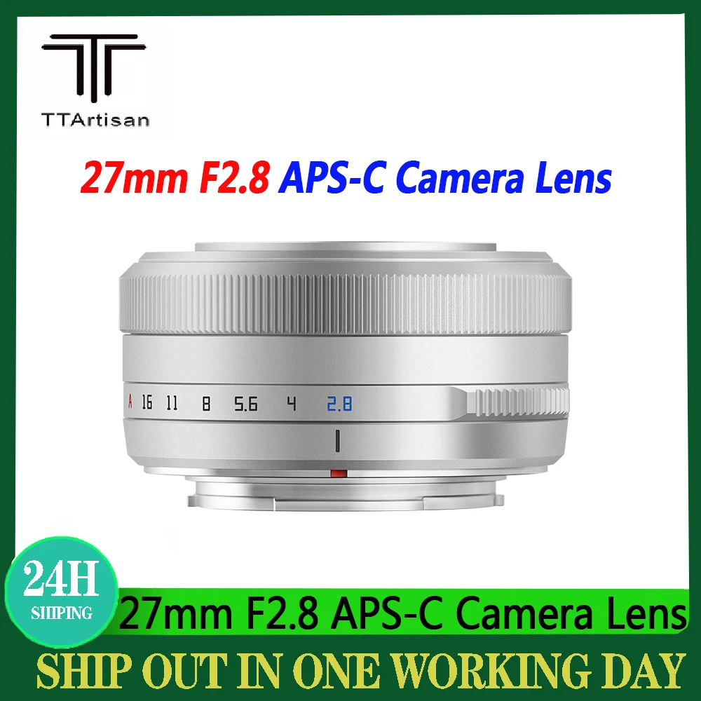 TTArtisan 27mm F2.8 Camera Lens APS-C Auto Focus Lens For Fuji X X-A1 H-A2 H-A5 H-A10 X-H2 X-H2S X-E3 X-E4 X-S10 Mount Cameras