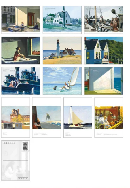 30 Sheets/Box Famous Artists Edward Hopper Oil Painting Postcard Vintage Greeting Card Ins Style Post Card Creative Invitations