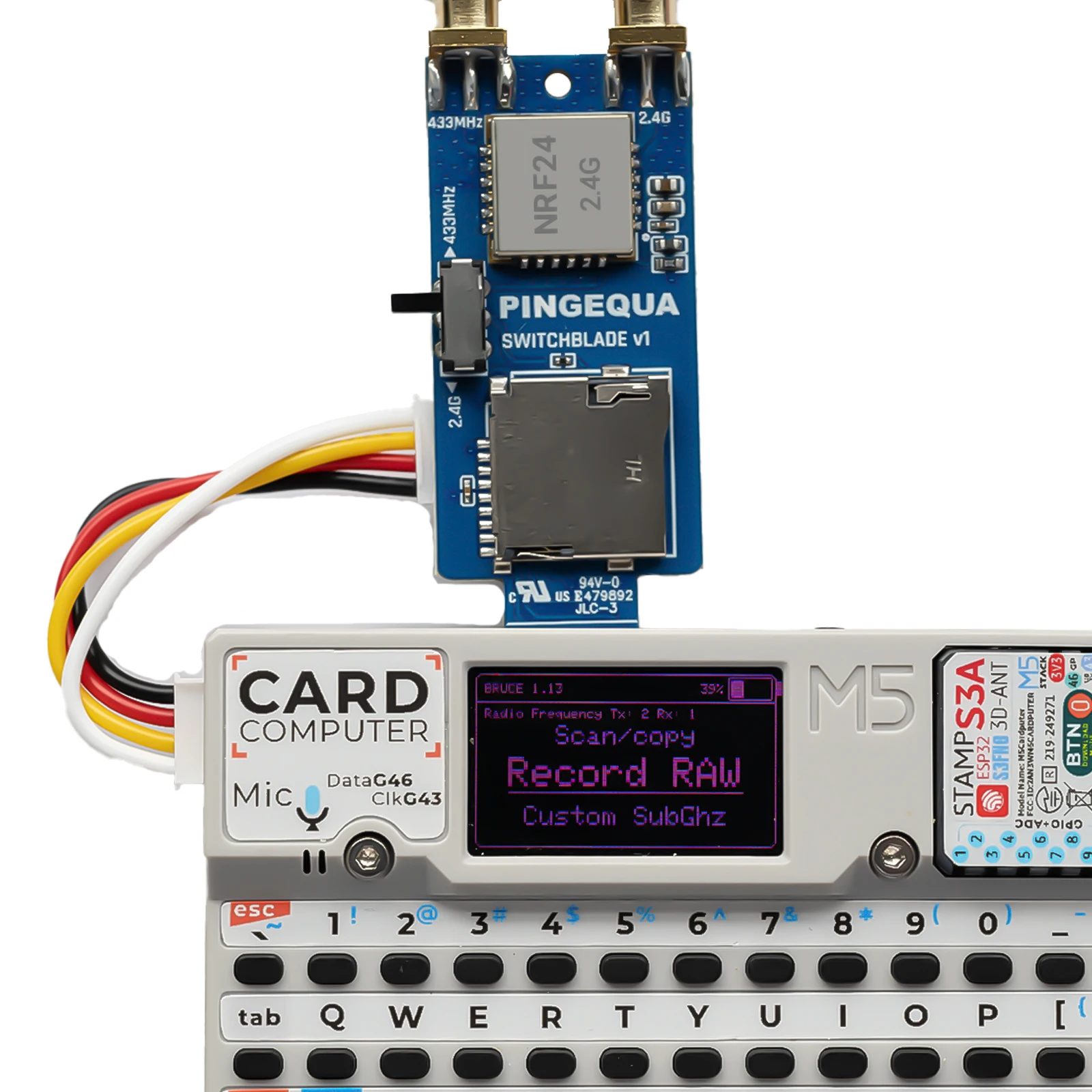 M5stack CardPuter CC1101 NRF24 - огляд і ціна Rf 433Mhz Module