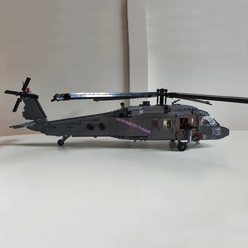 NEW 810PCS WW2 Military MOC 1:33 Scale UH-60 Black Hawk helicopter model creative ideas high-tech Toy Gift Fighter Plane Blocks