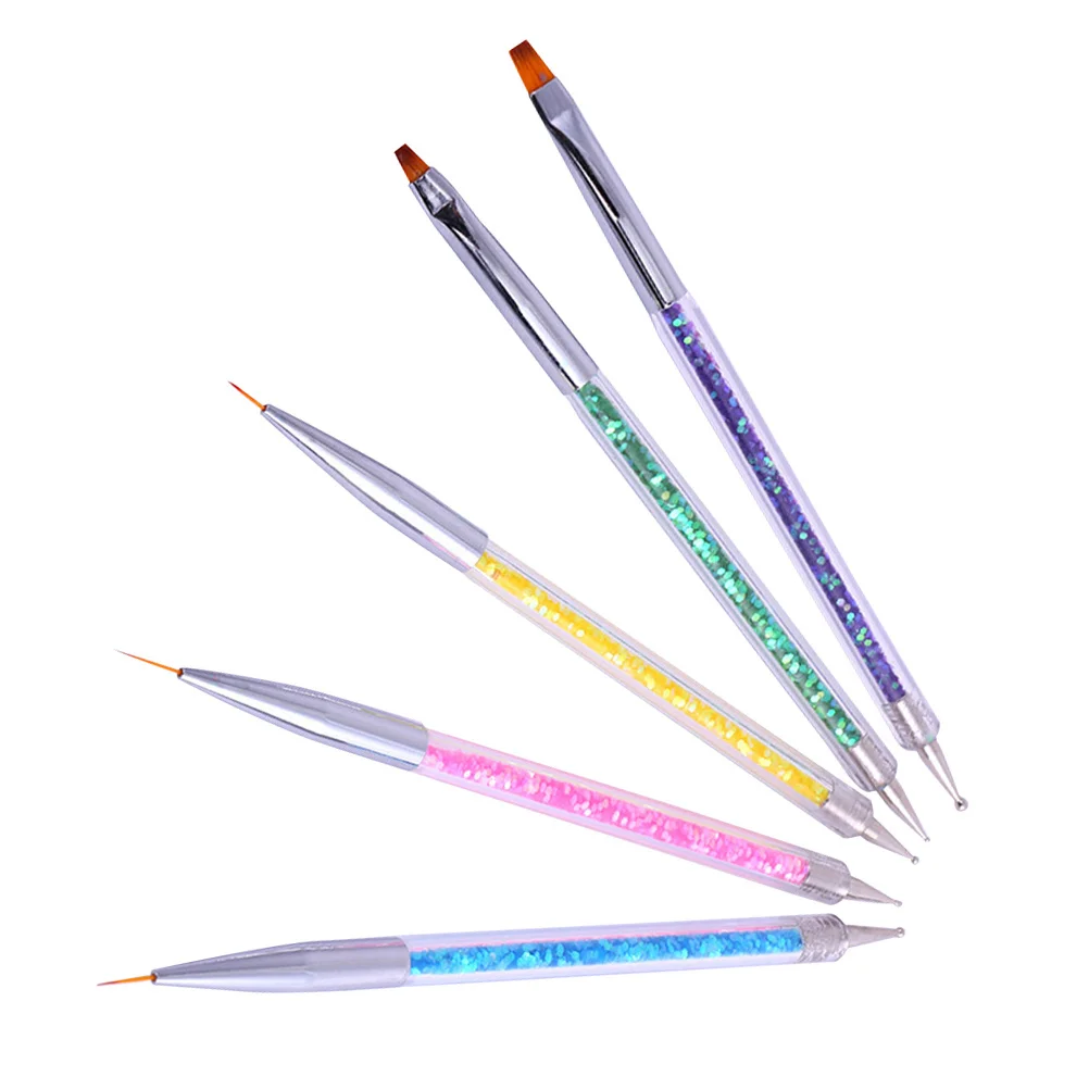 

10pcs Nail Dotting Pen Dual Ended Uv Gel Art Liner Brush Lightweight For Diy Manicure Design Drawing Flower Pattern Detail Tool