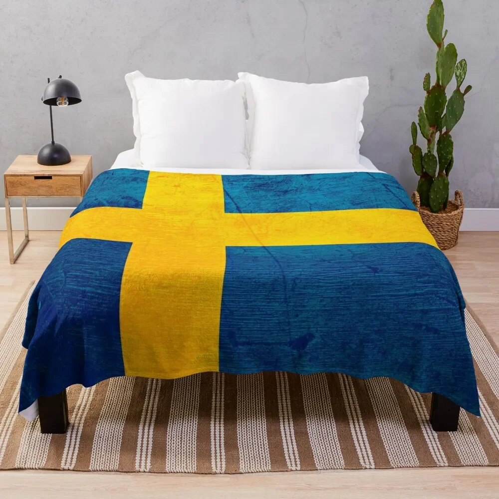 

Old Classic swedish Flag Sweden Throw Blanket Thin Cute Quilt heavy to sleep Blankets