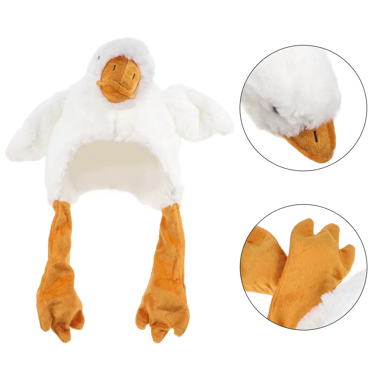 Big White Goose Hat Duck Stuffed Animal Sea Animals Large Reptile Fogger Cute Plush Toy Baby Bird Tummy Time Small Ducks