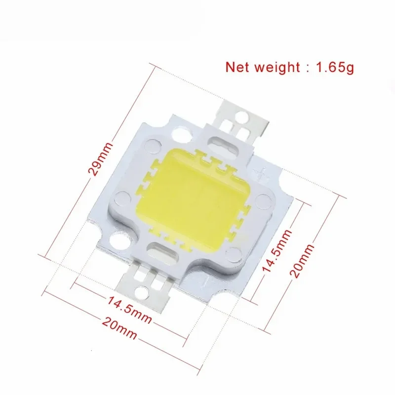 Lâmpada LED branca quente para lâmpada de inundação, luz de alta potência, chip, 20 * 48mli, 10 PCes por lote, 900lm, 10W