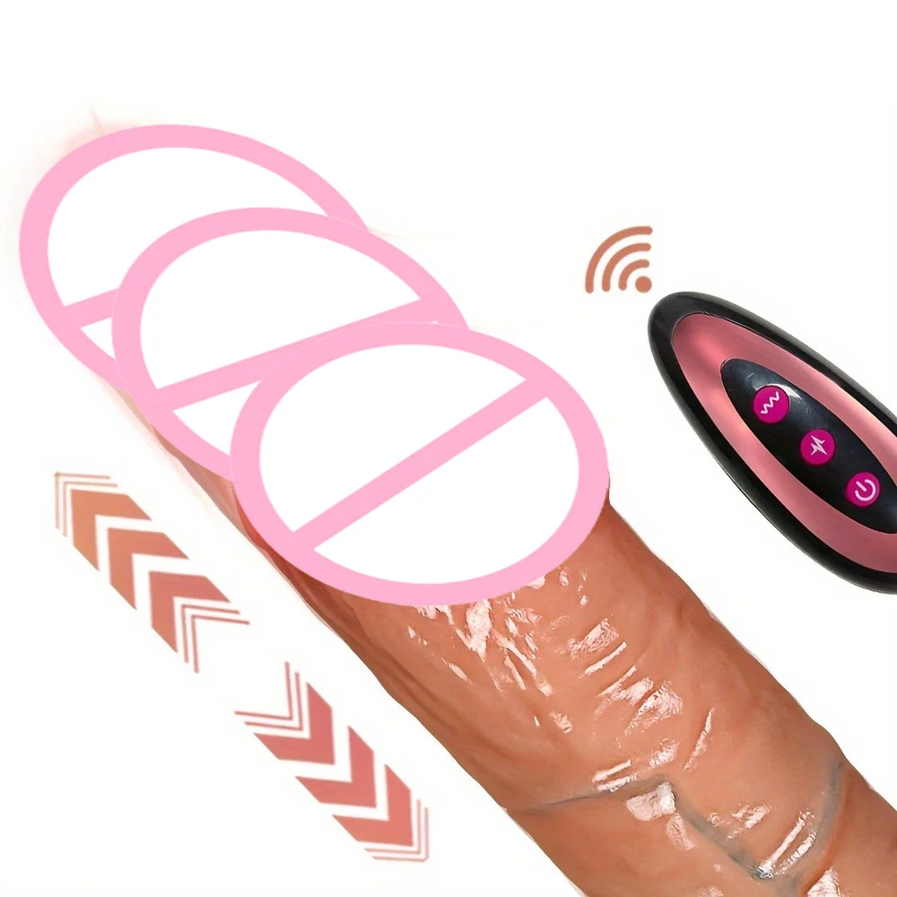 Liquid Silicone Wearable Thrusting Dildo Vibrator Sex Toys For Women G-spot Anal Stimulation With 9 Telescopic & 9 Vibration 18+