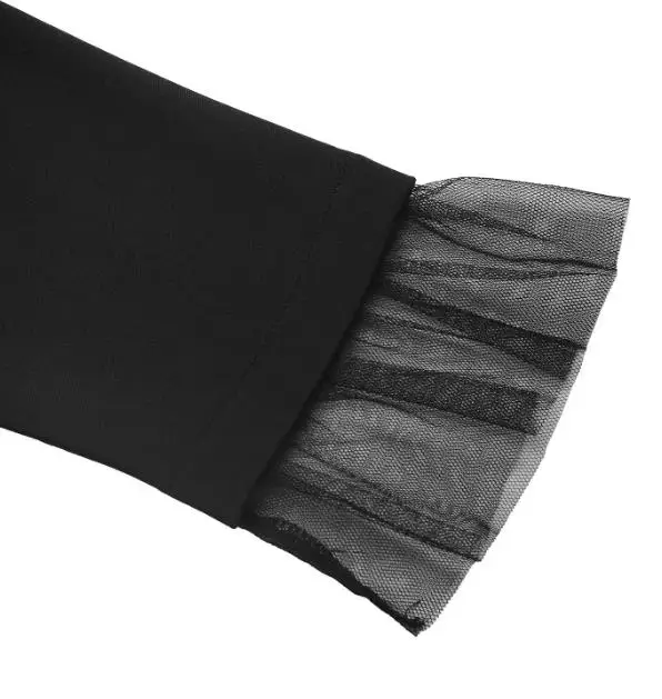 Womens Dresses 2025 Spring Autumn Square Neck Bubble Long Sleeved Temperament Mesh Splicing High Waist A-Line Mini Dress