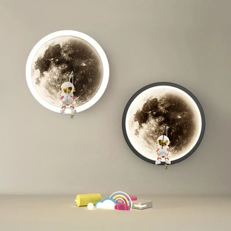 

Creative Decor LED Wall Lamp Moon Cartoon Astronaut Modern Sconce Wall Lights Children's Room Living Room Bedroom Bedside Light