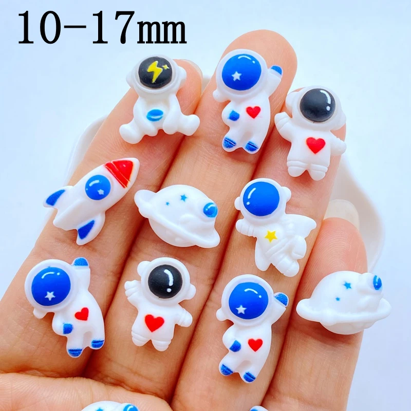 20pcs mixed Mini cartoon astronaut, Earth series Nail Decoration 3D Various Styles And Colors Mixed Fashionable nail Accessories