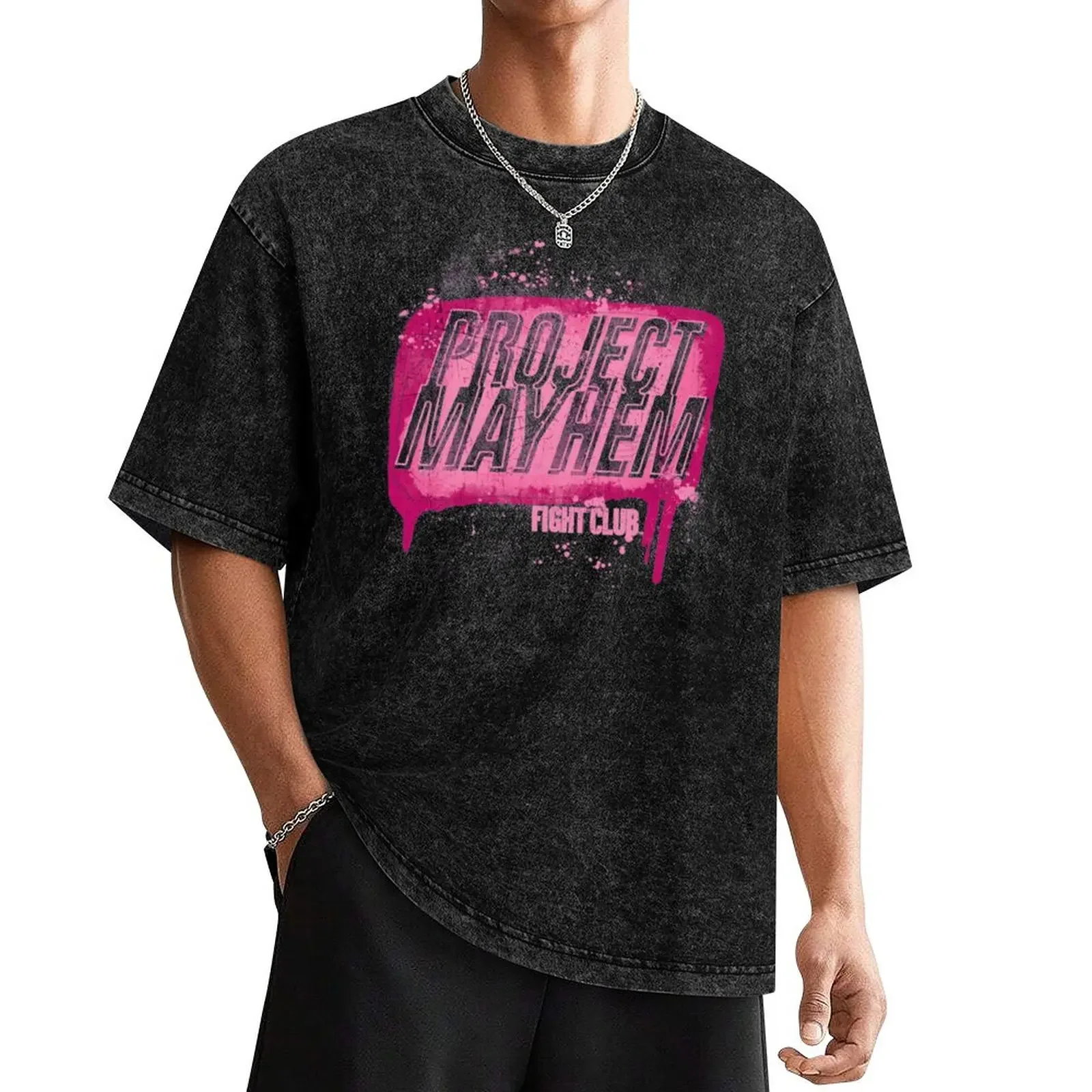 Camiseta estampada vintage para hombre, camisa de compresión con diseño personalizado, proyecto de Club de lucha Mayhem