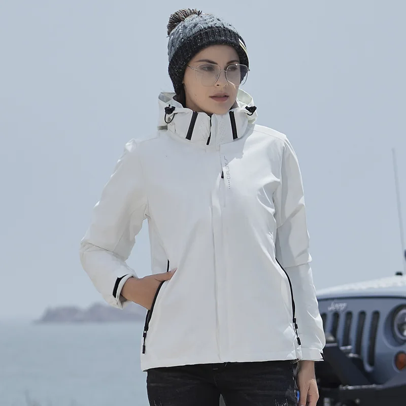 3 in 1 Women Winter Windproof Thermal Hooded Women Hiking Jackets Autumn Outdoor Sports Waterproof Jackets Hiking Trekking Coats