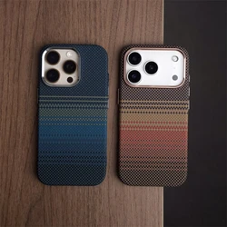 Luxury Carbon Fiber Relief Phone Case For iPhone 17 16 15 14 13 12 Pro Max Magsafe Wireless Charging Alloy Lens Shockproof Cover