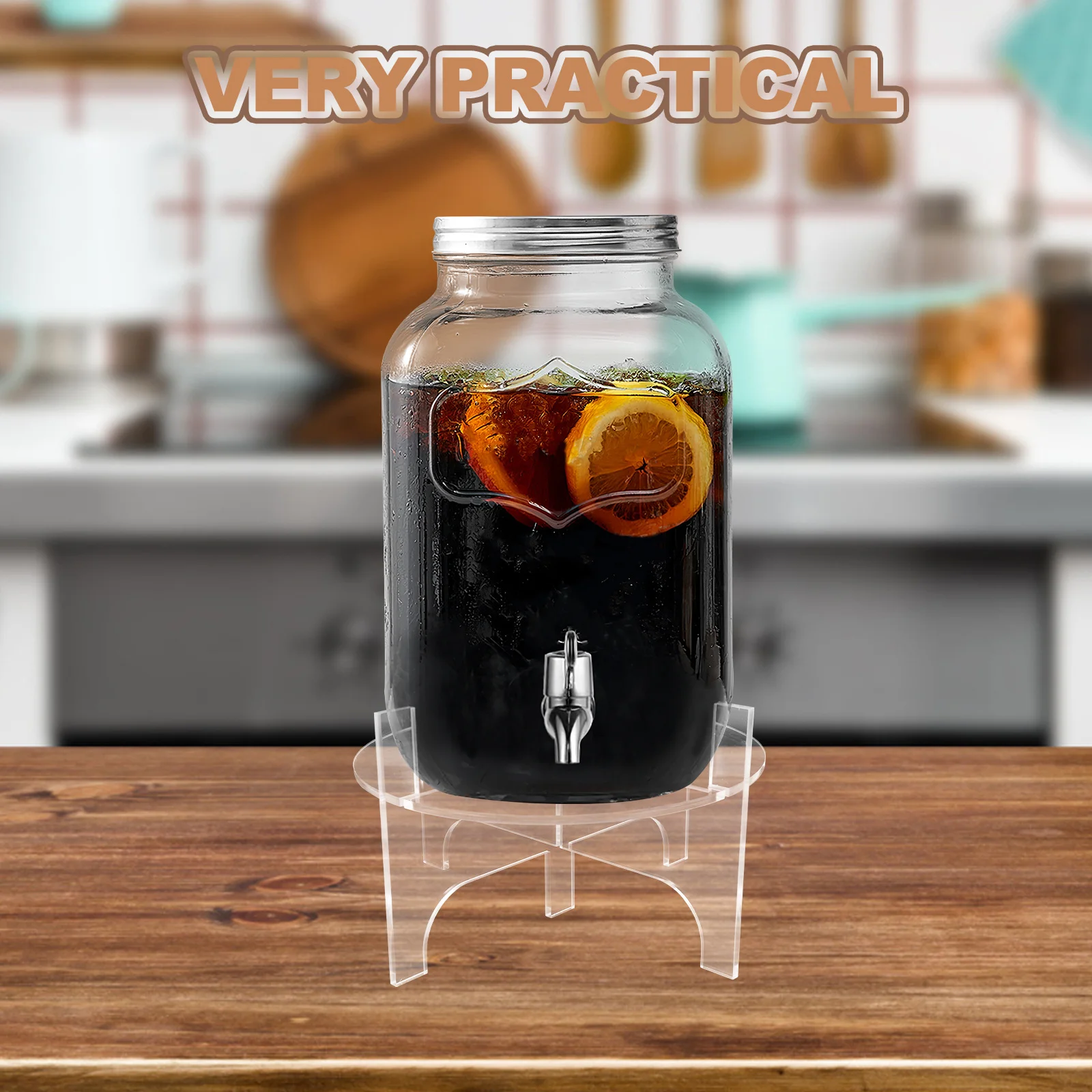 حامل موزع المشروبات من الأكريليك الشفاف لعصير الشاي والكوكتيل وحانات الحفلات والمقاهي والوجبات الخفيفة وصواني تقديم للحفلات