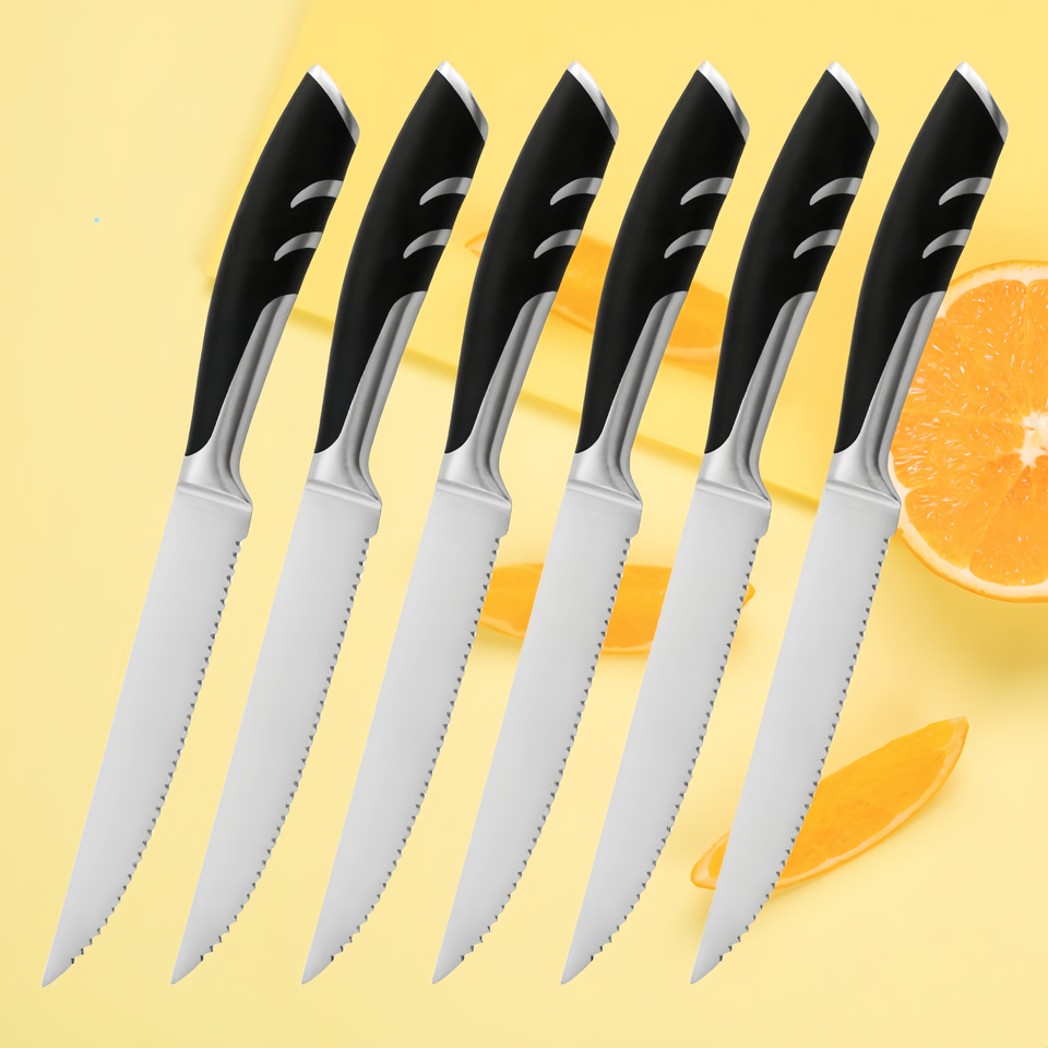 1/4/6/8 German High Carbon Stainless Steel Steak Knife Set Table Knife And Table Fork Set Double Forged Full Handle Dinner Knife