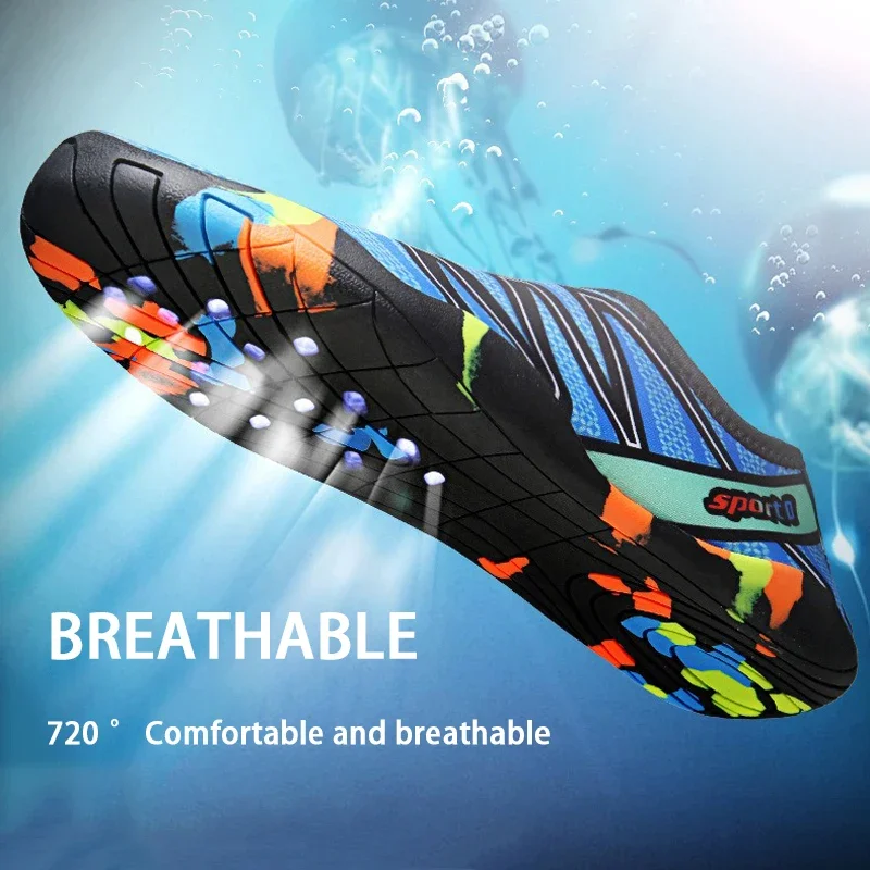 Quick Drying Aqua Shoes Summer Beach Water Shoes Men Women Swimming Wading Barefoot Shoes Breathable Nonslip Wading Trainers