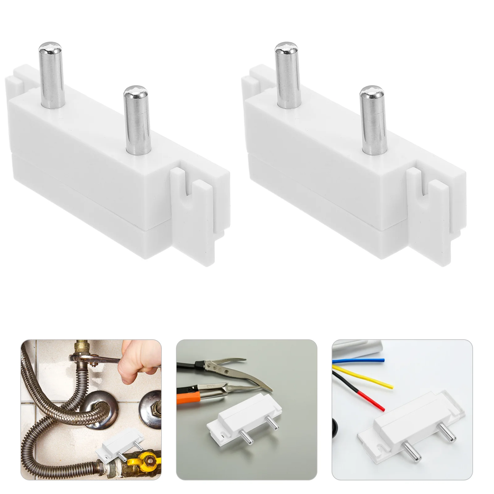 

2Pcs Water Leak Detection Sensor Probe Stainless Steel Liquid Level Electrode for Home Office Instant Alarm System Compatible