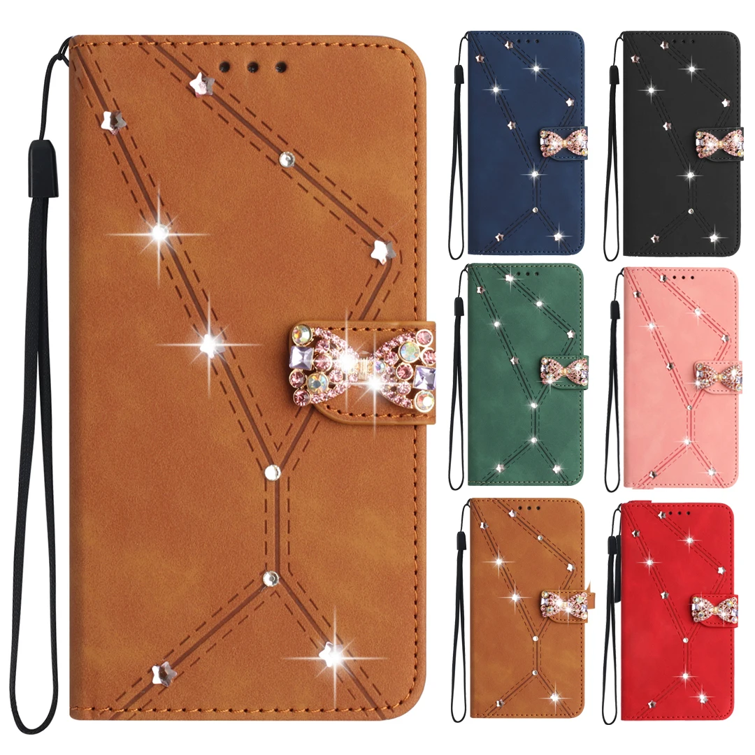 Phone Case TPU Phone Case For Google Pixel 8 6 Pro 8A 7A 6A Shockproof Geometric Wallet Holster Glitter Pearl Vintage Flip Cover