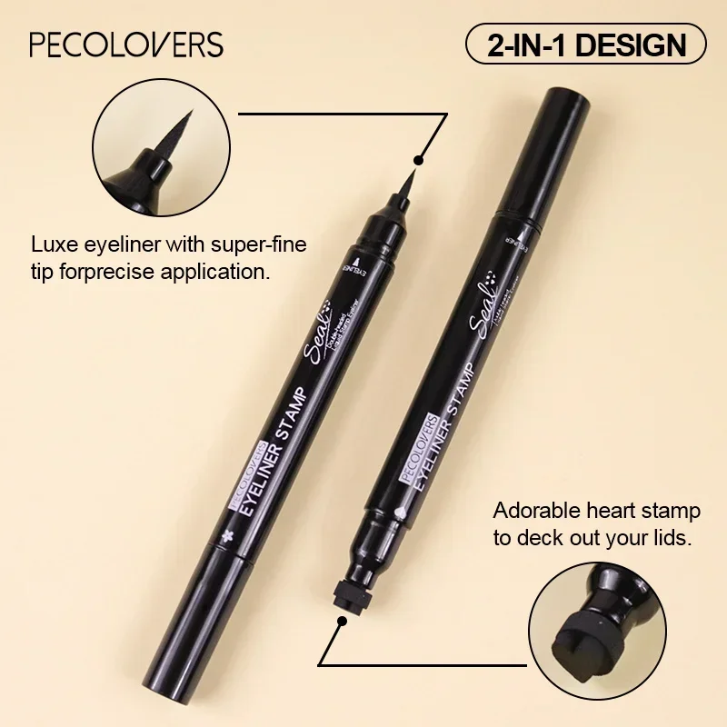 Double Head 2 in1 Liquid Eyeliner Moon Star Heart Butterfly Shapes Tattoo Stamp Quick To Dry Eye Liner Pencil Makeup Tool