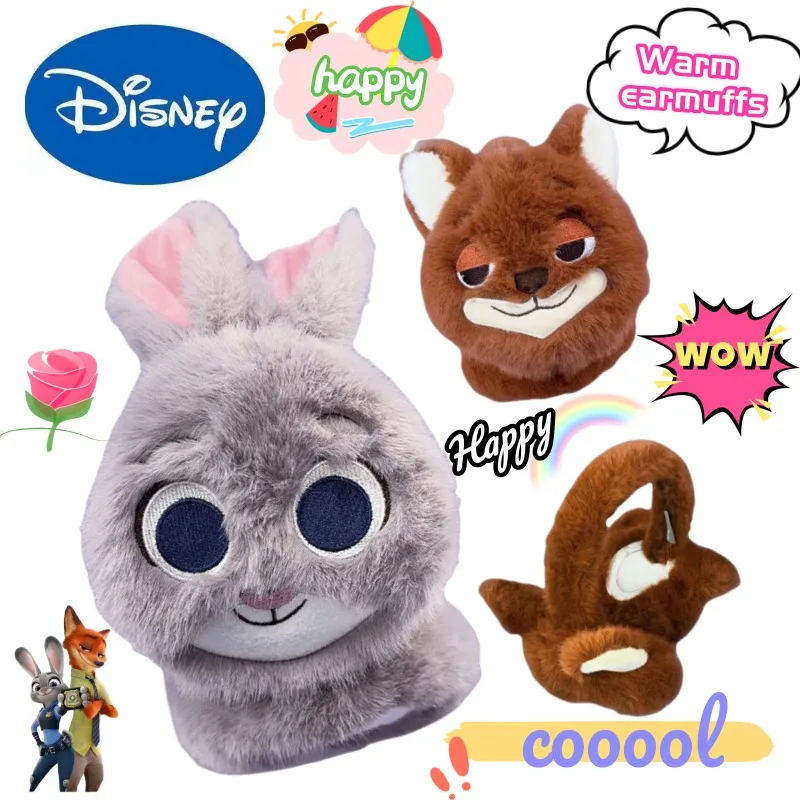 

Disney Judy Hopps Nick Wilde, высокая цветовая стоимость, новые креативные зимние теплые наушники, милые наушники с героями мультфильмов, утепленные наушники