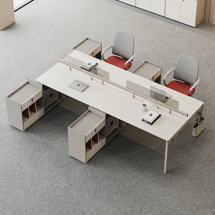 

Simple desk Modern light luxury staff desk Office staff station Clerk desk and chair combination