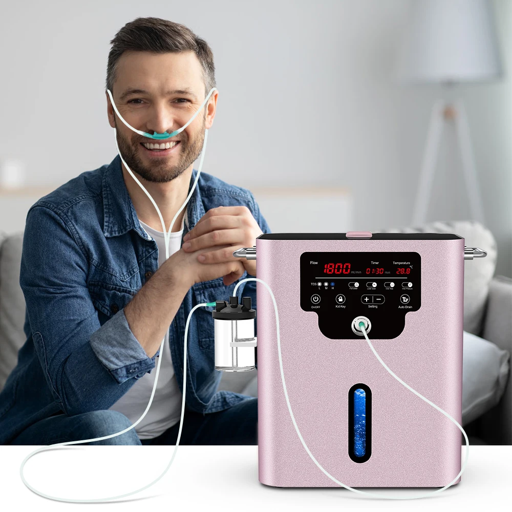 

2025 new 1800ml H2 Molecular Inhaler Hydrogen Inhalation Machine Household Hose Nasal Hydrogen Inhaler