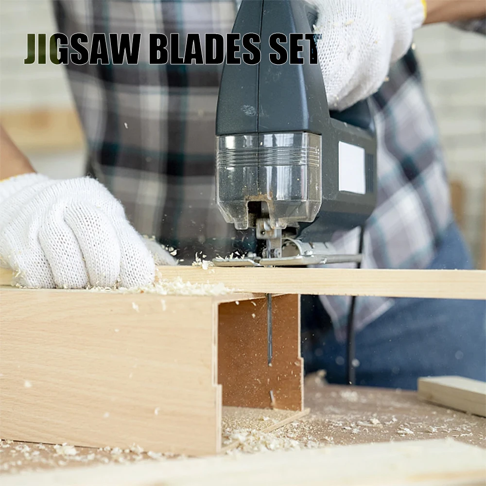 35Pcs Jigsaw Blades Set T-Shaft HCS Assorted Jig Saw Blades for Wood Plastic Metal T111C T118A T118B T118G T119B T119BO T218A