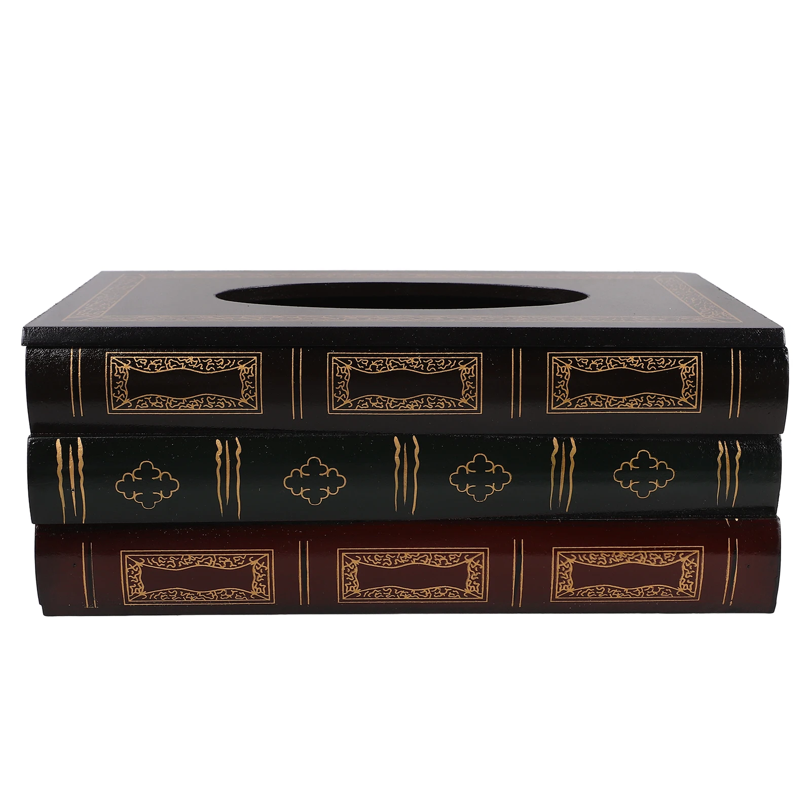 

Large Capacity Book Style Tissue Box Wood Holder St Size Napkin Case Reusable Home Office Decor Storage ganizer