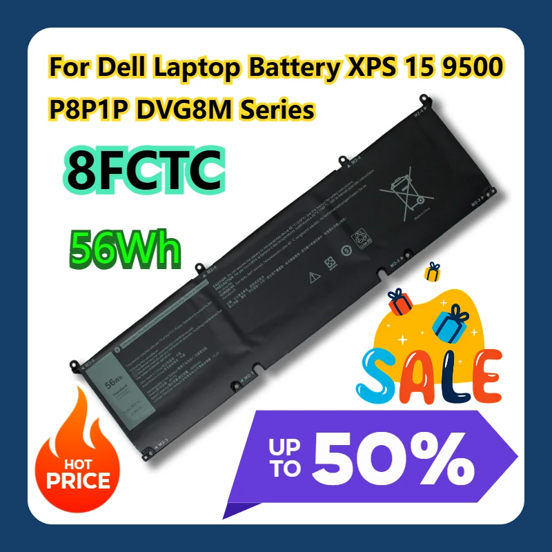 

Для ноутбука Dell 56 Втч 8FCTC аккумулятор XPS 15 9500 P8P1P DVG8M серии