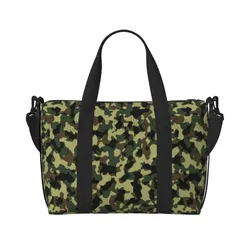 Camouflage Military Camo Travel Duffle Bags Army Waterproof Weekender Overnight Carry on Shoulder Tote Bags for Sports Gym Yoga