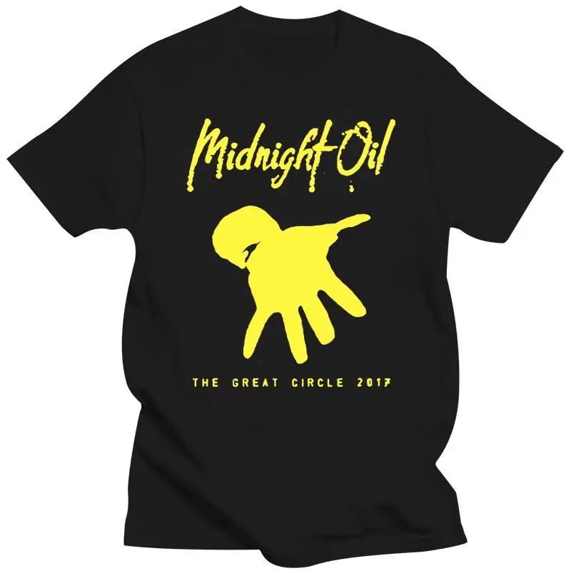 Camiseta negra para hombre, ropa para hombre, Midnight Oil Tour, fecha en la espalda, S, 4Xl, 014470