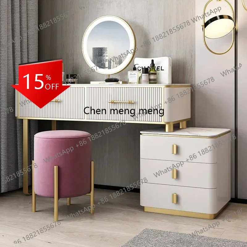 M78 Luxury Makeup Dressing Table Minimalist Container Drawer Mirror Coffee Storage Dressers White Meuble De Chambre Modern Furni