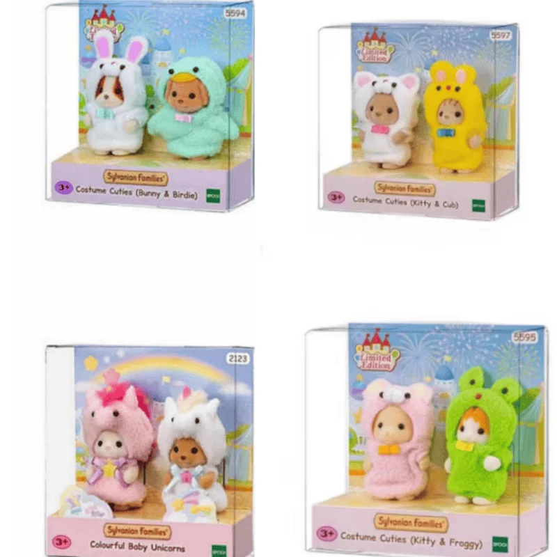 Original Japan Sylvanian Forest  Anime Figures Christmas Set Robot Unicorn Attack Toy Dressing Party Doll Festivals Limited Gift