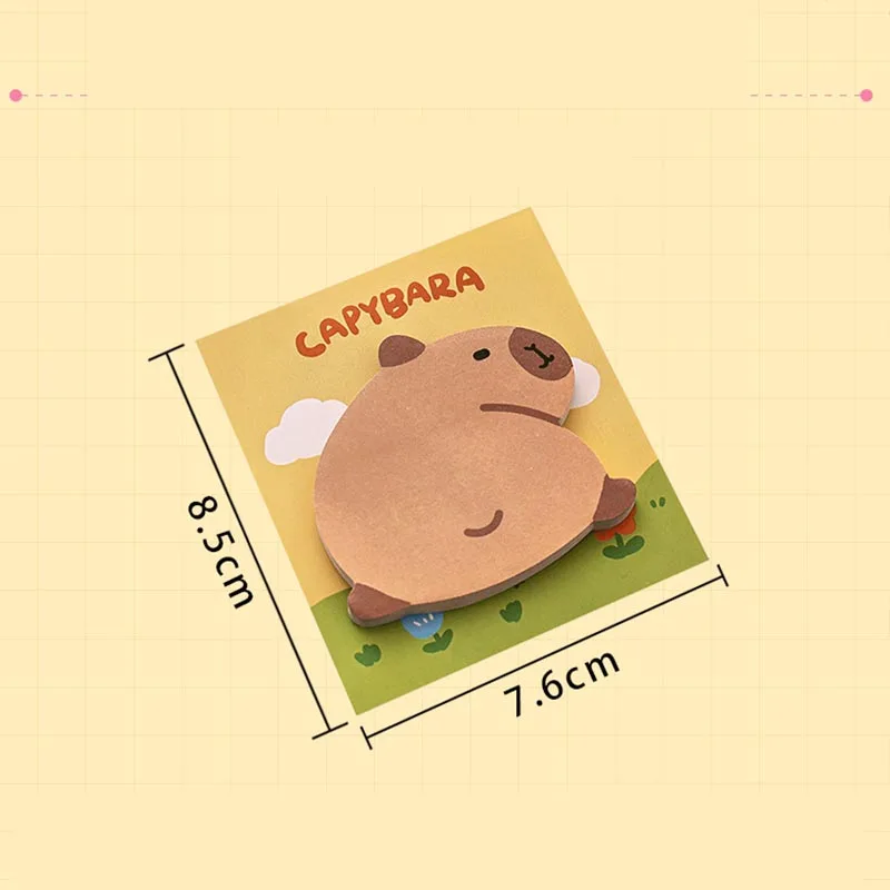 Imagem -06 - Creative Capybara Memo Pad Kawaii Animal Sticky Notes Etiqueta de Papelaria Planejador Notepad Etiqueta Post Material Escolar 40 Pcs por Lote