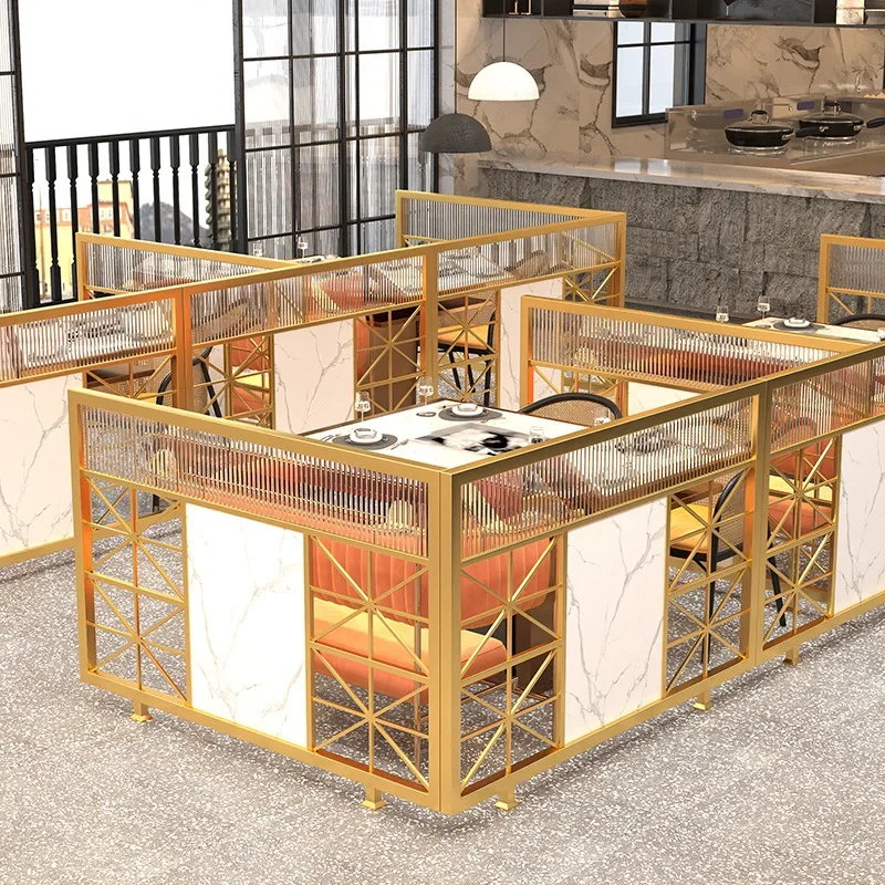 شاشة من الحديد المطاوع للمطاعم، مقعد بطاقة حائط منخفض التقسيم فاخر، سياج زجاجي، شبكة