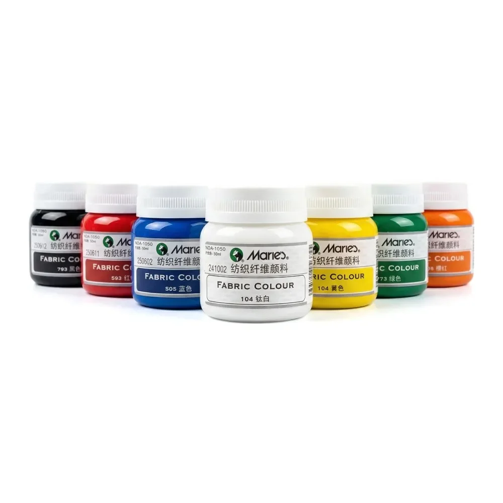 Marie's Textile Fiber Pigment 50ml Textile Fiber Pigment Seasoning, Hand Painted Clothes T-Shirt Waterproof Pigment