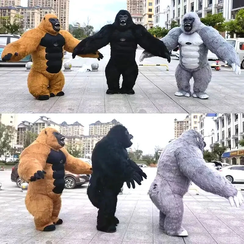 2.6M Inflatable King Kong Gorilla Mascot Role Play Costume Polar Bear Carnival Party Advertising Plush Cartoon Doll Costume