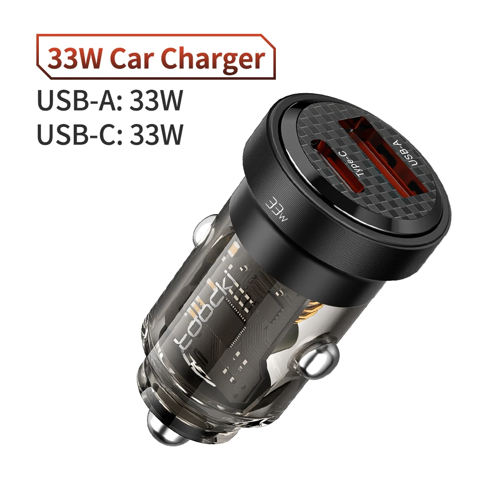 Toocki 33W 5A PD 3.0 SCP Autoladegerät Quick Charge4.0 Mini USB Typ C Schnellladung für iPhone 15 14 13 12 Huawei Samsung Xiaomi
