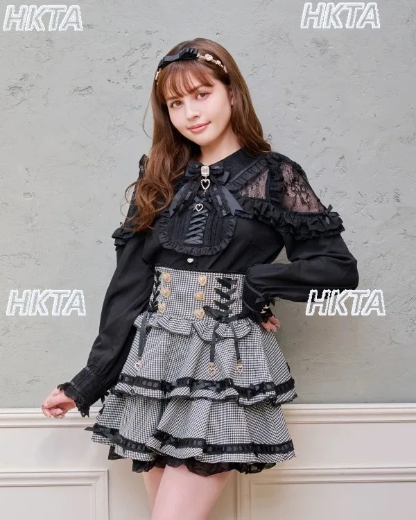 2025 Autumn New Long Sleeve Shirt for Women Japanese Style Mass-Produced Waist-Slimming Bow Off-Shoulder Lace Shirts Blouse