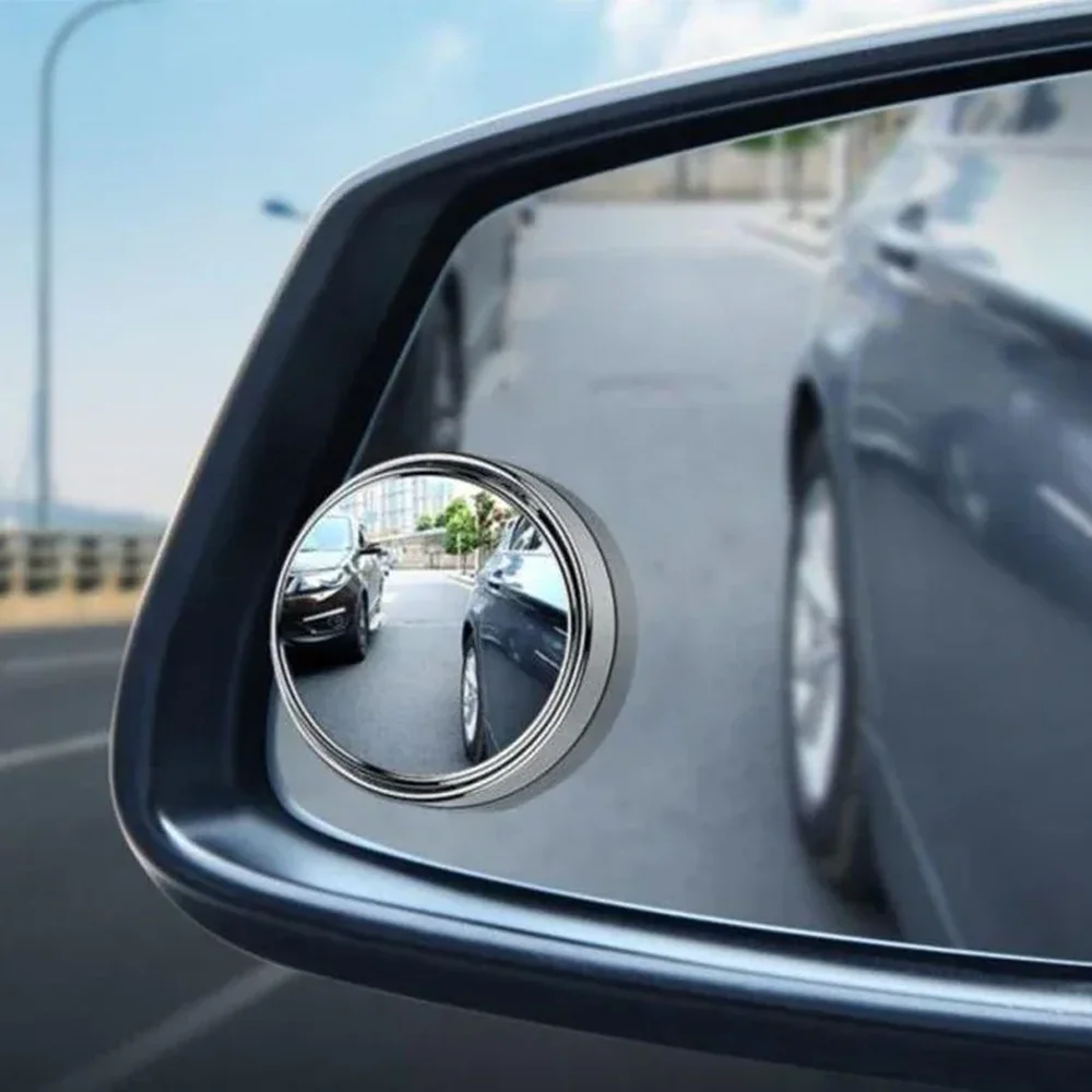 2pcs Car Round Frame Convex Blind Spot Mirror Wide Angle 360 Degree Adjustable Rearview Auxiliary Mirror Auto Accessories image 4