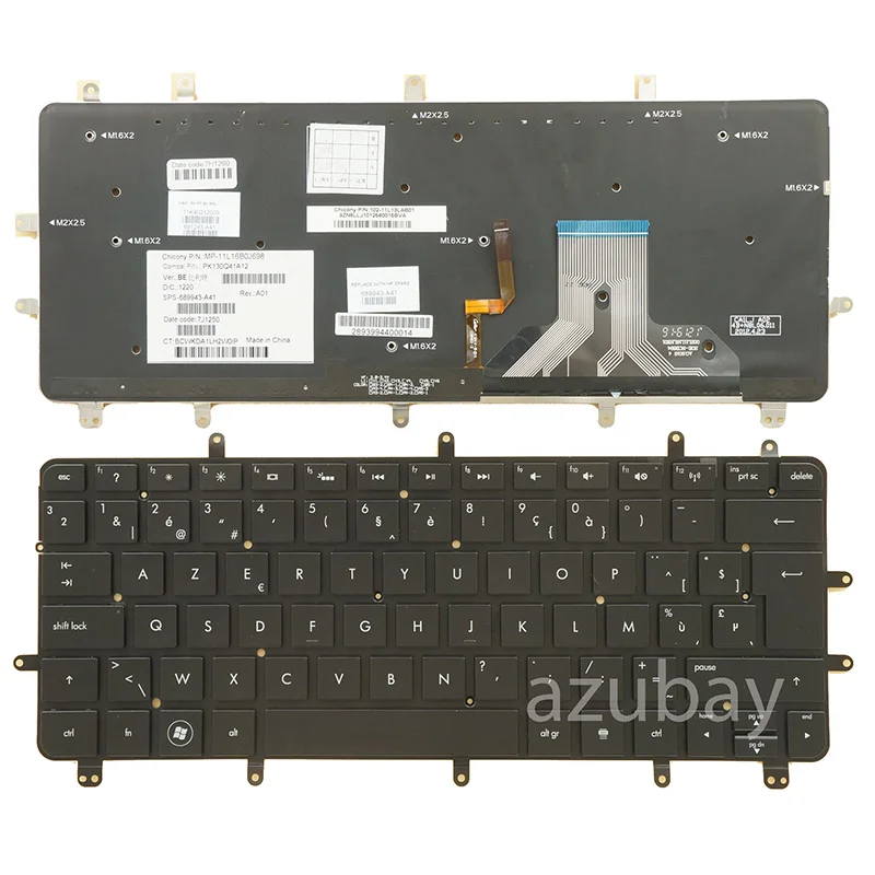 Imagem -03 - Teclado Portátil Retroiluminado para Ultrabook hp Spectre xt Pro Spectre xt Pro 13-b000 Eua Coreano Belga Azerty Suíço Alemão Turco