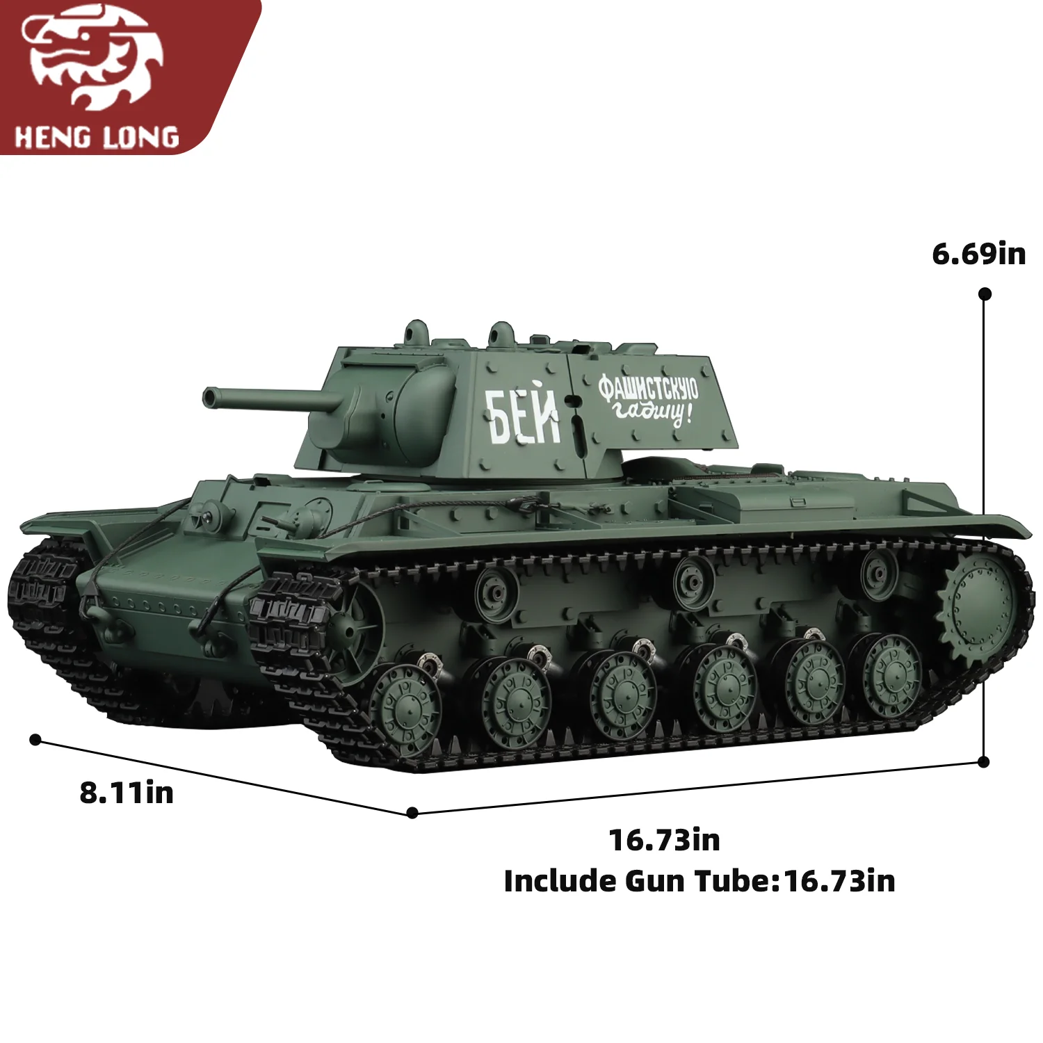 Czołgi RC Heng Long 1/16 Radziecki czołg KV-1 Model (Pełna Plastikowa Wersja Podstawowa) & 320 °   Obrotowa wieżyczka bojowa & TK7.0) Nr 3878