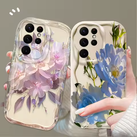 Beautiful And Romantic Flowers Case For Samsung Galaxy S25 S24 Ultra S23 S22 S21 Plus FE A56 A36 A26 A16 A06 A15 A25 A35 A55 5G