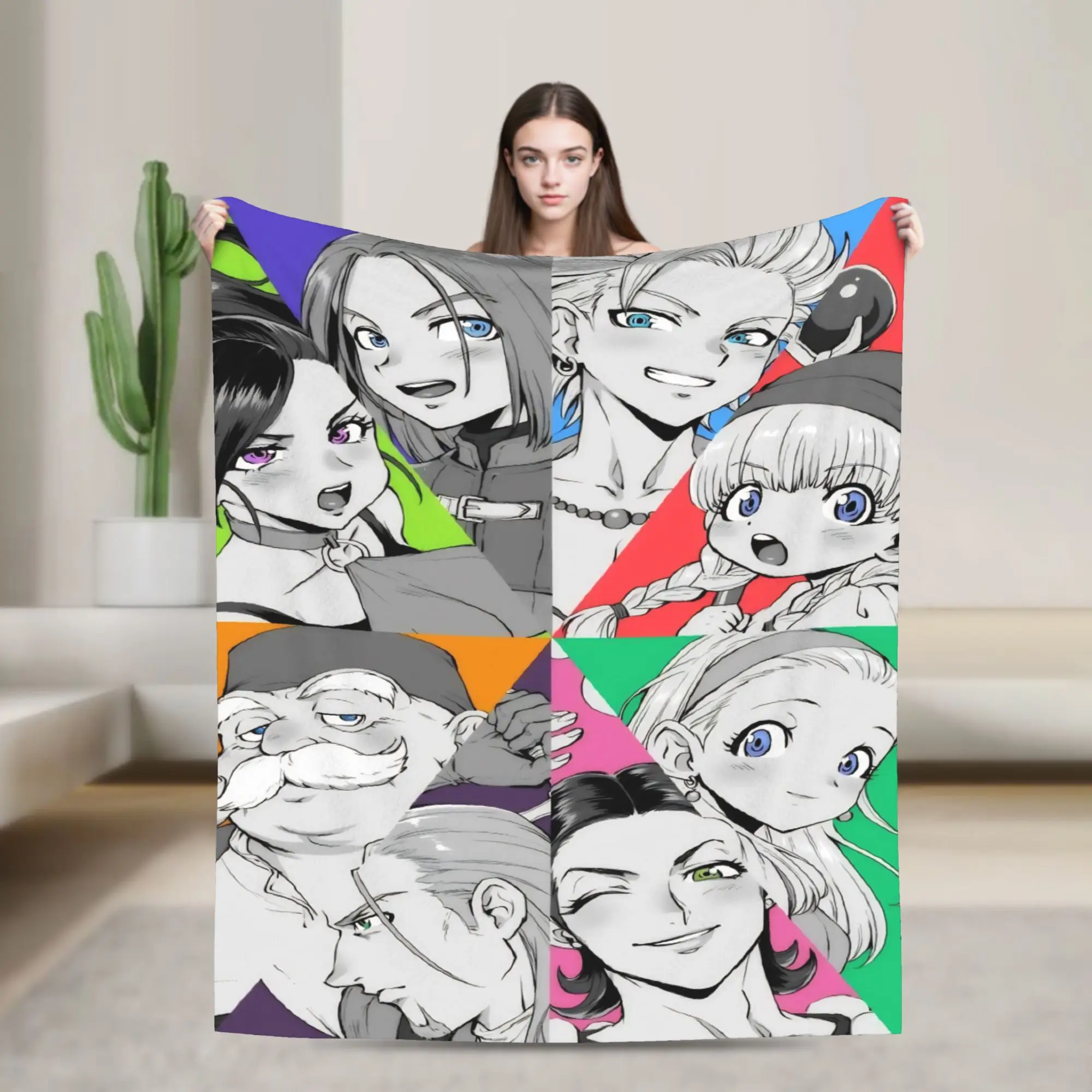 Dragons Quests Game Knitted Blanket Torneko Jade Flannel Throw Blanket Bed Sofa Decoration Soft Warm Bedspreads
