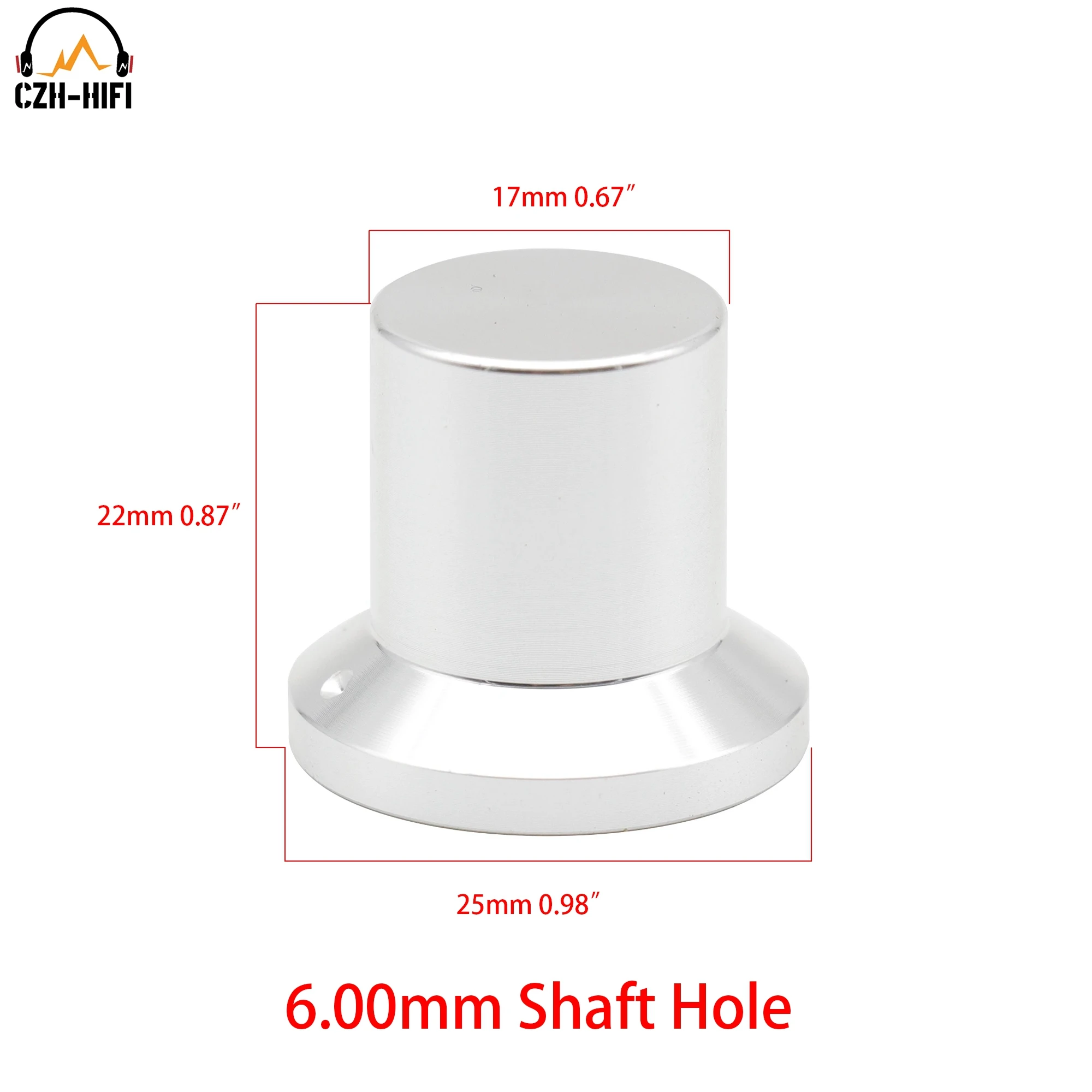 1pc 25mm Solid Aluminum Volume Control Knob Button Cap Hat Pointer Potentiometer Amplifier DAC Turntable 6mm Shaft Hole Sound