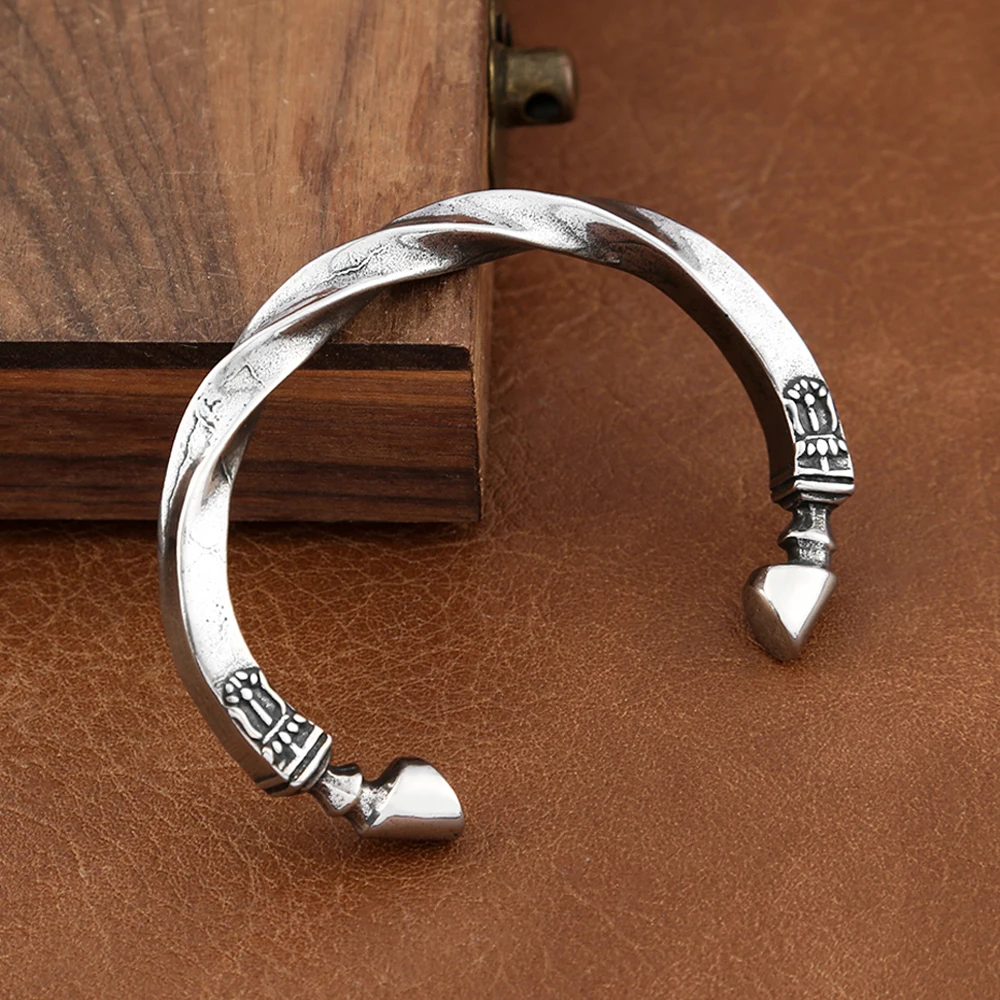 Vintage Viking Mobius Bracelet for Men Women Punk 316L Stainless Steel Open Bracelets Fashion Amulet Jewelry Gifts Wholesale