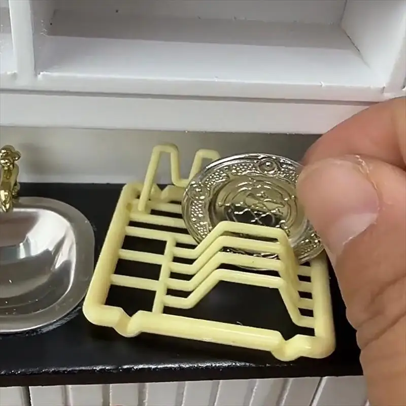 1:12 Miniaturowe akcesoria do domku dla lalek, model suszarki do naczyń, akcesoria kuchenne do domku dla lalek, mikro-krajobraz, ozdoby, zabawka do zabawy w udawanie dla dzieci, DIY