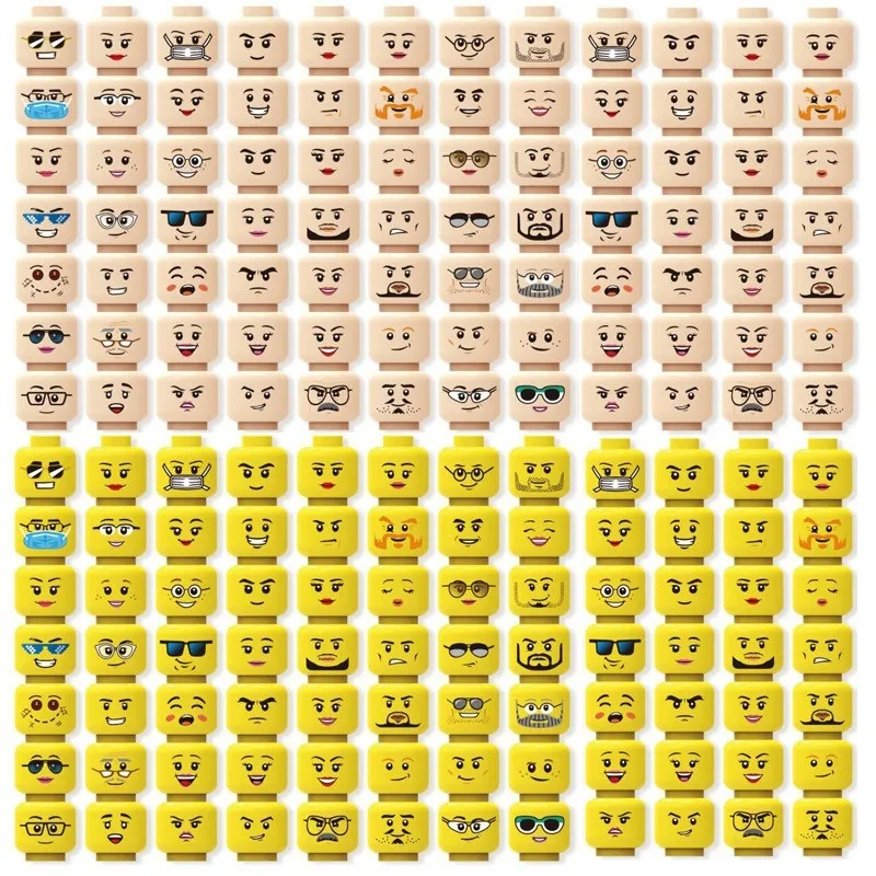 

Серия конструкторов Building Block Expression: Головы-экспрессии, головы маленьких фигурок, аксессуары для кукол из мелких деталей