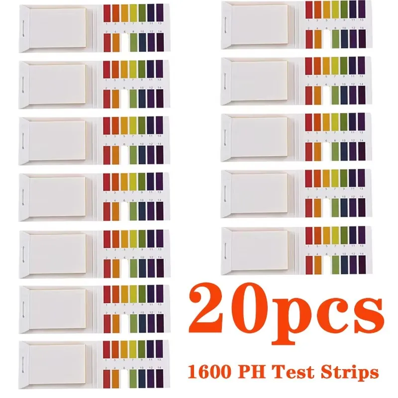 400/1600 Strips Professional 1-14 PH Litmus Paper PH Test Strips Water Cosmetics Soil Acidity Test Strips with Control Card